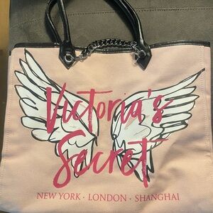 Victoria's Secret Pink and Black Winged Tote